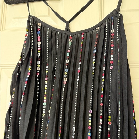 NWT Farm Rio V Neck Sequins Slip Maxi Dress Women Size M In Black Sleeveless - Picture 11 of 17